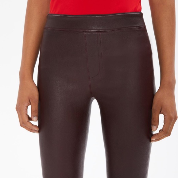 NWT Helmut Lang Leather Leggings in Merlot - Picture 3 of 8